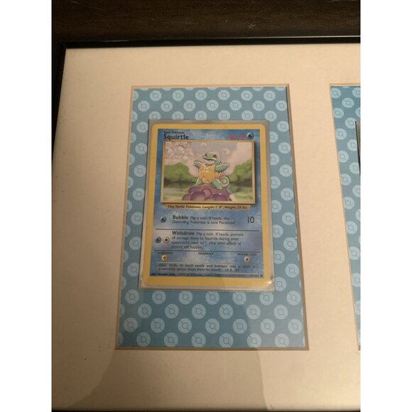 Framed Charmander Squirtle Bulbasaur LP Base 44 46 63/102 Pokemon TCG - Picture 2 of 4